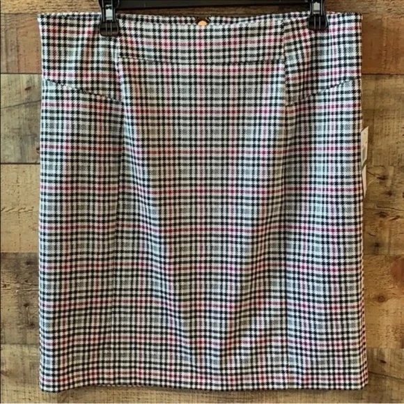 Michael Kors Black and Pink Plaid Pencil Skirt - Picture 7 of 7